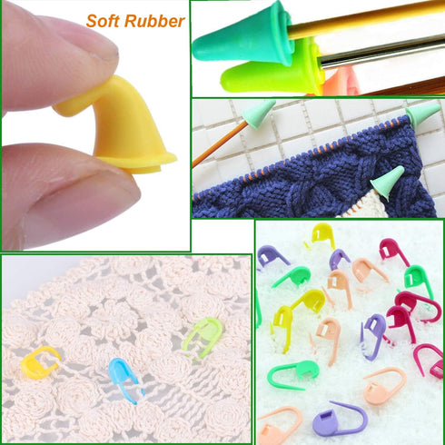 Y-Axis 24 Pcs Assorted Yarn Needles Bent Tapestry Needle Weaving Needle Darning Needles with Storage Box + Knitting Stitch Counter + Needle Thread...