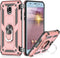 TJS Compatible with Samsung Galaxy J7 Case, Metal Ring Magnetic Support (Rose Gold)...