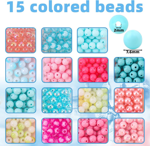 Jewelry Making Kit for Girls, Large DIY Beads for Creative Necklace Bracelet Rings, Unicorn Princess Mix Beads Arts & Crafts Making Bead Kit, Gift...