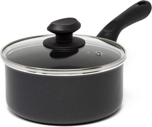 Ecolution Artistry Nonstick Sauce Pan, Easy To Clean, Comfortable Handle, Even Heating, Dishwasher Safe Pots and Pans, 2-Quart, Black...