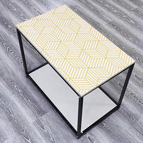 Gold and Beige Geometry Stripped Hexagon Adhesive Decorative Contact Paper Removable Shelf Drawer Liner Sticker Vinyl Film Wall Arts and Crafts De...