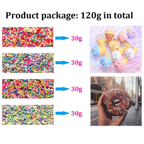 EHOPE Fake Sprinkles Faux Sprinkles Clay Sprinkles For Resin Nail Art Slices Polymer Slices Fake Candy Sugar Sprinkles for Nail Art DIY Crafts Cak...