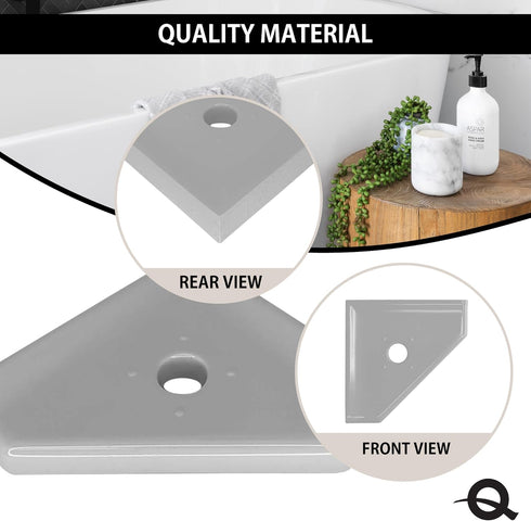 Questech 5" Soap Dish, Corner Shelf for Inside Shower, Retrofit Shower Organizer for Tiled Walls, Corner Soap Holder Bathroom Accessories, Geo Fla...