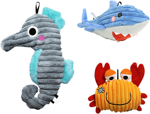 Squeaky Plush Dog Toy Pack for Puppy, Small Stuffed Puppy Chew Toys 3pcs Dog Toys for Small breeds with Squeakers, Cute Soft Pet Toy for Small Med...