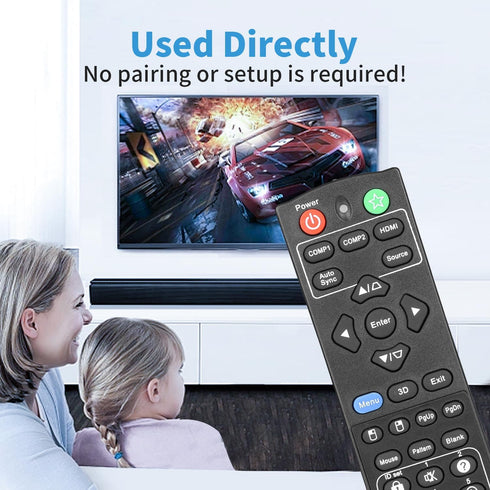 RCP01051 Remote Control Compatible with ViewSonic Projector PJD5255 PJD5253 PJD5555W PJD5155 PJD5250 PJD5151 PJD5153 Replacement Controller with B...