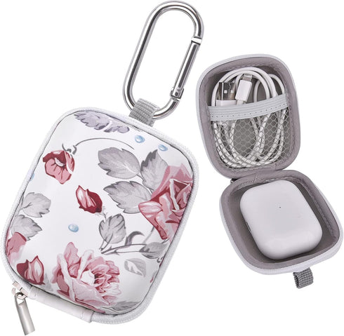 Earbud Case, AIRSPO Airpods Pro 2nd Generation Earphone Organizer Carrying Case Small Storage Bag Hard EVA Shockproof Cover with Carabiner Clip (P...