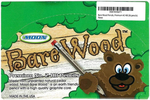 Moon Products Bare Wood Natural Premium Pencils Number 2 HB (36 pencils)...