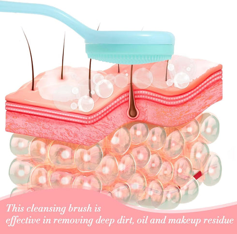 Silicone Manual Facial Cleansing Brush Skin Friendly Face Cleaning Scrubber Silicone Face Scrubber Exfoliating Brush for Exfoliating, Massaging, R...