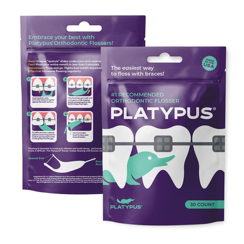 Platypus Orthodontic Flossers for Braces Unique Structure Fits Under Arch Wire, Floss Entire Mouth in Less Than Two Minutes, Increases Flossing Co...