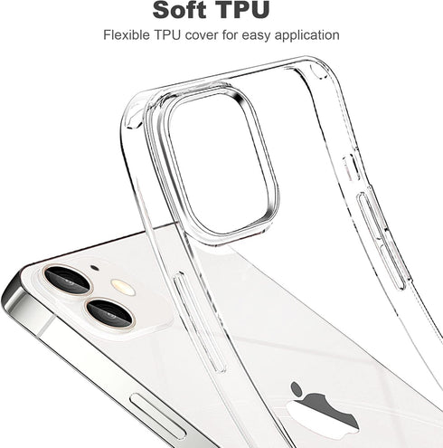 Compatible with iPhone 12 Case & 12 Pro Case Clear Soft Transparent Shockproof Protective Slim Thin Bumper Phone Cover for 12 and 12 Pro - 6.1 inc...