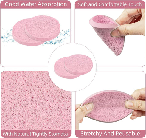 Compressed Sponges Cellulose Sponges Natural Cosmetic Spa Sponges for aesthetic skincare Facial Cleansing Exfoliating Mask Makeup Removal 120 Coun...