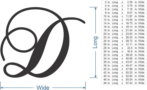 Jess and Jessica Cursive Wooden Letter D, for Front Door, for Above Crib, for Nursery...