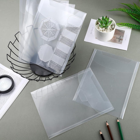 21 Pieces Clear Stamp and Die Storage Bag Pockets Resealable Plastic Seal Storage Envelopes Case Dies Stamp Storage Pocket for Christmas DIY Paper...