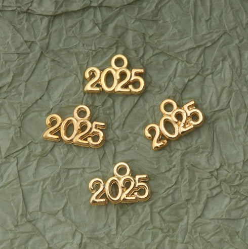 Ruwado 50 Pcs 2025 Year Jewelry Making Kits Metal Small Signet 1.4 x 0.9 cm Cute Kits for Bracelet Necklace Earring Keychain Crafting DIY Graduati...