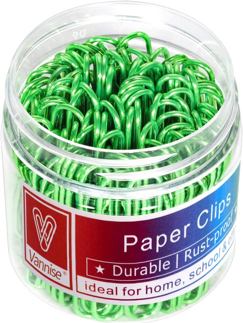 Paper Clips, 100PCS 2" Large Paper Clips(50MM), Bright Vinyl Coated Paper Clips, Sturdy and Rust-resistant, Green Jumbo Paper Clips Great for Scho...