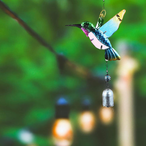 Hummingbird Decor with Bell, Hummingbird Wind Chimes, Hanging Bell Decorations for Yard, Garden, Home and Outdoor, Gift for Mom...