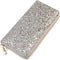 RIAH FASHION Rainbow Glitter Zip Around Wallet - Sparkly Confetti Single Zipper Clutch Purse with Card Slots (Rainbow - Silver)...