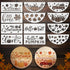 12pcs Autumn Pumpkin Welcome Stencil for Painting On Wood 12inch Half Round Fall Pumpkin Maple Leaves Drawing Templates Free Combination with Pain...