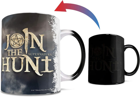 Morphing Mugs Supernatural - Sam and Dean - Join the Hunt - One 11 oz Color Changing Heat Sensitive Ceramic Mug – Image Revealed When HOT Liquid I...