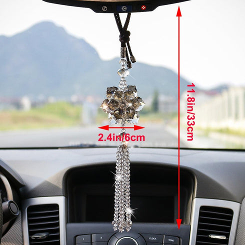 H&D HYALINE & DORA Crystal Maple Leaf Car Pendant Lucky Hanging Rearview Mirror Ornament Car Interior Decor Accessories...