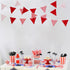 32Ft Red White Plaid Stripe Dot Fabric Bunting Banner Triangle Flags Cotton Garland Pennant for Birthday Wedding Engagement Carnival Party Classro...