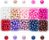 Mandala Crafts 6mm Multicolor Pearl Beads for Bracelet Making Beads - Glass Beads with Holes Fake Pearls for Crafts Vase Filler - 500 Faux Round P...