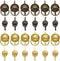 GORGECRAFT 40PCS 4 Styles Metal Brad Fasteners Small Ring Pulls Flower Handle Rings Mini Brad Paper Fastener for Decorative Jewelry Box Chest Draw...