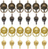 GORGECRAFT 40PCS 4 Styles Metal Brad Fasteners Small Ring Pulls Flower Handle Rings Mini Brad Paper Fastener for Decorative Jewelry Box Chest Draw...