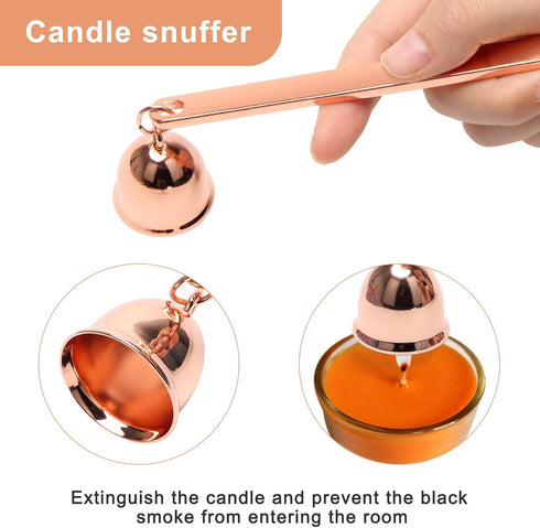 Luxiv 3 in 1 Candle Snuffer Set, 3P Candle Accessory Set with Candle Wick Trimmer, Candle Snuffer and Candles Wick Dipper Candle Cutter Kit for Ca...