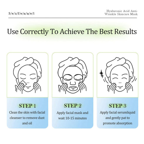 Hyaluronic Acid Skincare Set, 5-In-1 Gift Set With Facial Cleanser, Face Serum, & Mask, Anti-Aging Kit And Crithmum Maritimum, For Firm Skin Fade ...