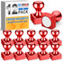 12Pack Strong Fridge Refrigerator Magnets Small Magnets, Upgraded Red Whiteboard Magnets for Detailed List Display, Metal Push Pin Magnets for Kit...