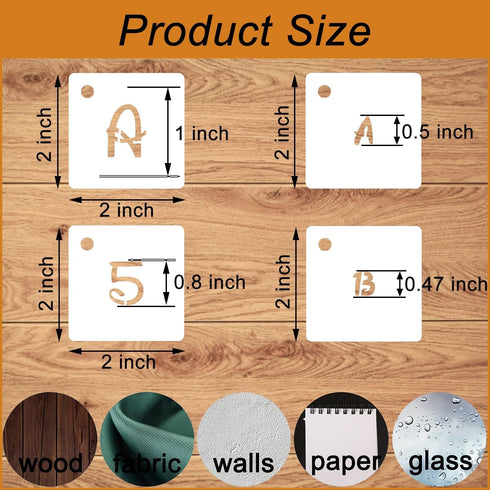 1 Inch Alphabet Letter Stencils for Painting, 70 Pcs Magic Letter Stencils and Numbers, Reusable Plastic Art Craft Stencils for Painting on Wood S...