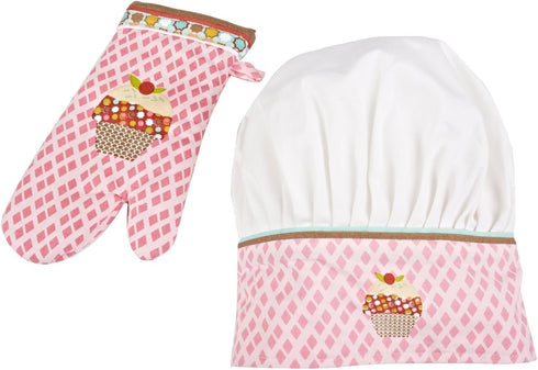 MÜkitchen Kids Apron Set | Oven Mitt, Chef’s Hat and 24" Kids Cooking Apron for the Kitchen, Chef Costumes and Crafts | 100% Cotton | Extra Long T...