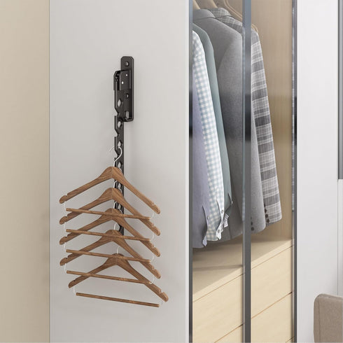Wall Mounted Clothes Drying Rack, Wall Clothes Hanger Foldable, Laundry Hanger Hook for Bathroom, Wall Clothes Rack Indoor, Perfect for Small Spac...