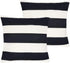 2 Pack Waterproof Pillow Covers Outdoor Throw Pillowcases Decorative Garden Cushion Case for Home Garden Patio Couch Balcony Striped (Black & Whit...