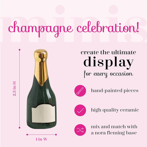 Nora Fleming Hand-Painted mini: champagne calibrations (champagne bottle) A94...