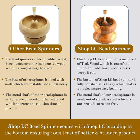SHOP LC DELIVERING JOY Seed Bead Spinner for Bracelet Making Kit - Clay Beads Spinner with Big Eye Beading Needle and 3 Meter Long Thread Wooden C...