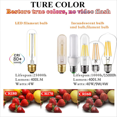 LiteHistory Tubular Light Bulb 6W Equal E26 LED Bulb 60 Watt dimmable Neutral White 4000K E26 Edison Bulb AC120V 600lm T9 T10 LED Bulb for Rustic ...