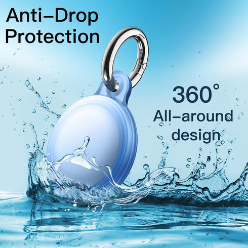 JETech 4 Pack Waterproof Case for AirTag with Keychain, Full Body Anti-Scratch Air Tag Keyring Holder Cover for Kids, Pet Collar, Keys, Luggage, B...
