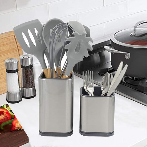 2PC Kitchen Utensil Holder Flatware Caddy Stainless Steel...