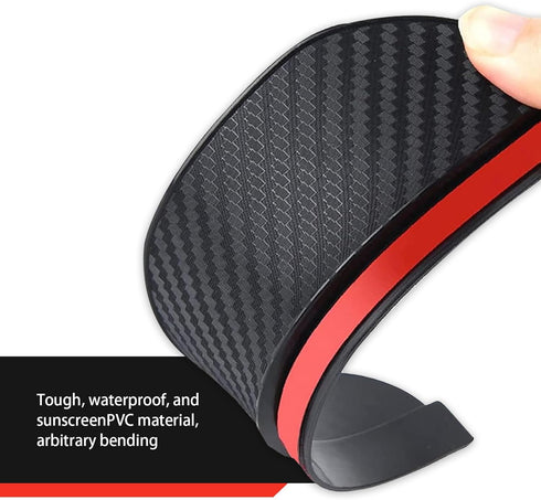 2 PCS Car Carbon Fiber Rear View Mirror Rain Eyebrow, 7.1" x 2.2" PVC Flexible Waterproof Reflective Protective Board, Rainwater Deflector to Main...