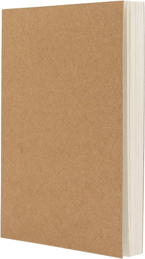 LayFlat Sketchbook - 3.75 x 5.3 Inches - Kraft Blank Note Book, 64 Sheets, Thick 100gsm Paper, for Drawing, Sketching, and journaling...