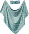 Baby Girl Newborn Swaddle Blanket Receiving Blanket with Headband Set Floral Nursery Swaddle Wrap(green)...