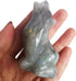 Natural Moonstone Wolf Crystal Figurine, Hand Carved Stone Animal Statues for Home Decor 2.5 Inches...