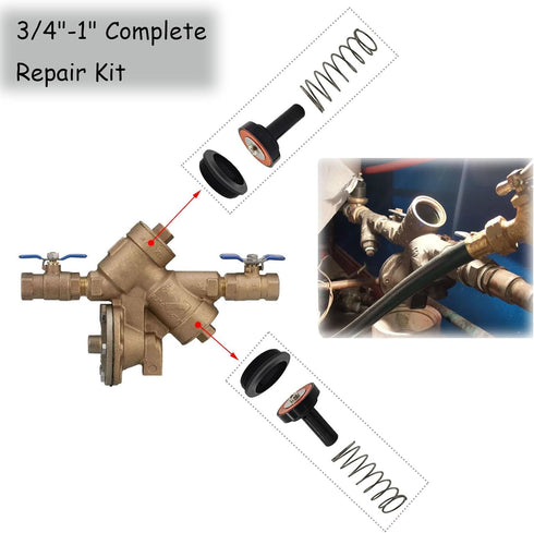 3/4"-1" Complete Backflow Repair Kit for 975XL 975XL2 Backflow Preventer Complete Internal Poppets Springs Seats Replacements...