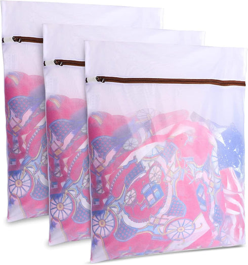 GOGOODA 3 Pack Medium Mesh Wash Bags for Delicates 12 x 16 inches Travel Laundry Bag for Travel, Laundry, Hosiery, Blouse...