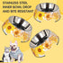 Pet Cats Dogs 2 in 1 Food Water Bowls - Non Slip Skid Proof Heavy Duty Pet Cats Dog Food Water Bowls for Feeding Drinking Medium Dogs (Yellow Flow...