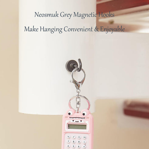 Neosmuk Magnetic Hooks, 27lb+ Heavy Duty Earth Magnets with Hook for Refrigerator, Extra Strong Cruise Hook for Hanging, Magnetic Hanger for Curta...