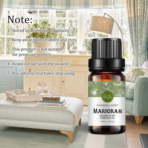 Rainbow Abby Marjoram Essential Oil 100% Pure Organic Plant Natural Flower Essential Oil for Diffuser, Massage, Sleep - 10ML...