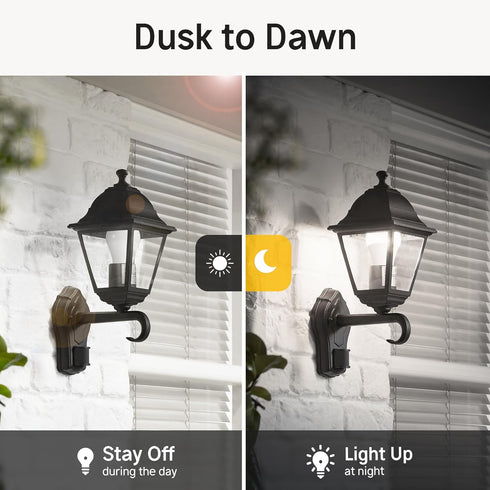 Dusk to Dawn LED Outdoor Light Bulbs 40W Equivalent, A19 Automatic On/Off Sensor Light Bulb Daylight 5000K, Dusk to Dawn Light Bulbs for Outdoor L...